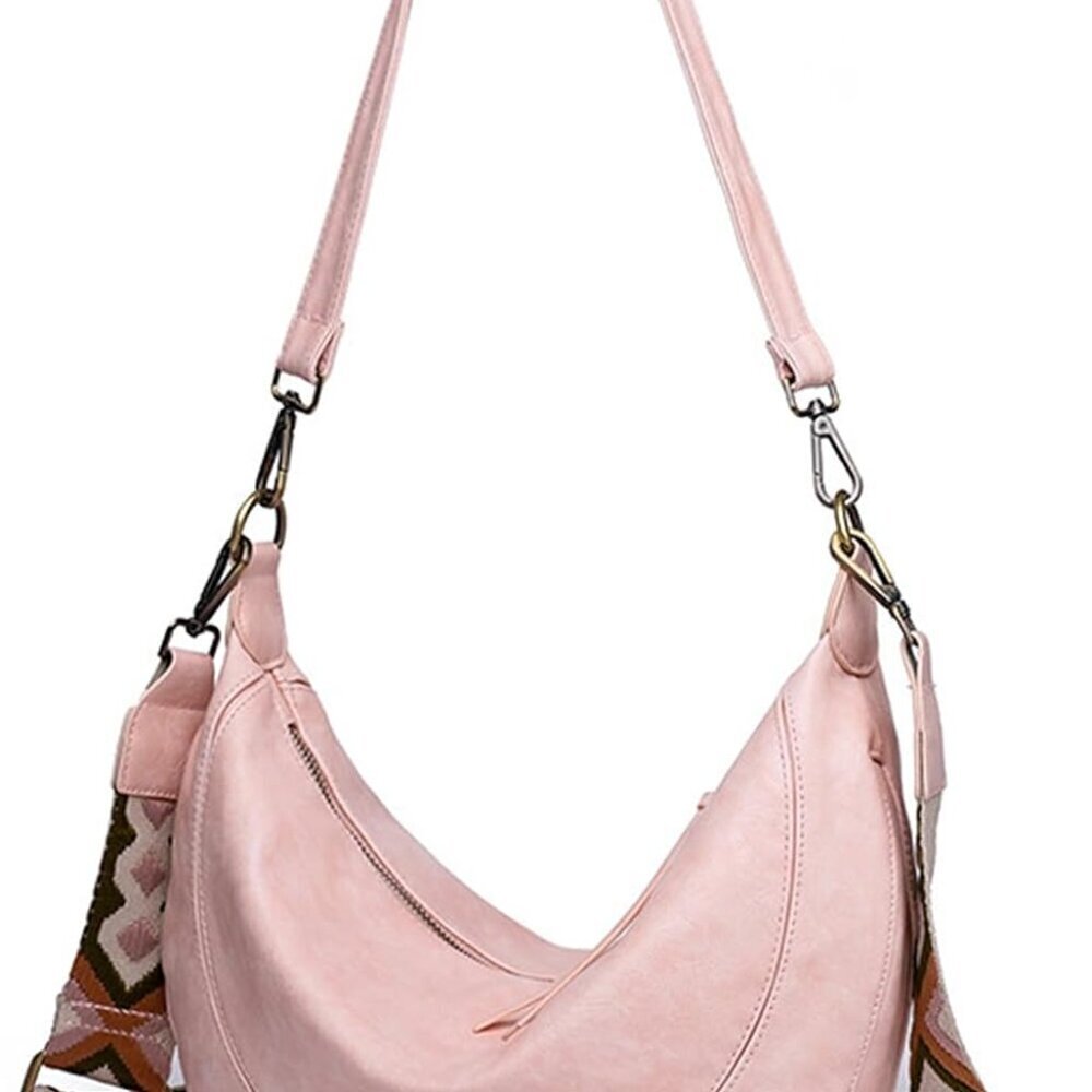 Crescent Shoulder Bag Vegan Leather Crossbody Hobo Purse for Women Travel